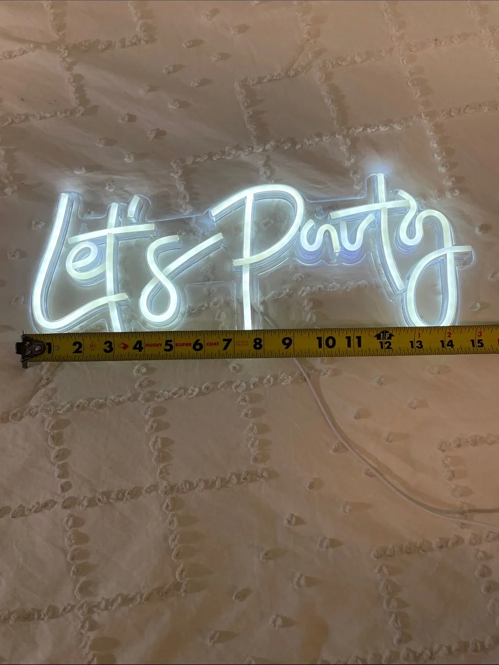 Let's Party LED Neon Sign - White new nwt